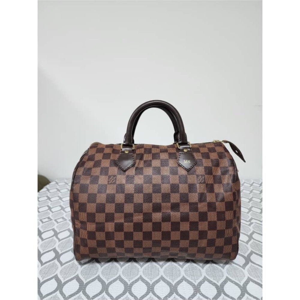 Authentic LOUIS VUITTON Damier Canvas Speedy 30 Bag Brown